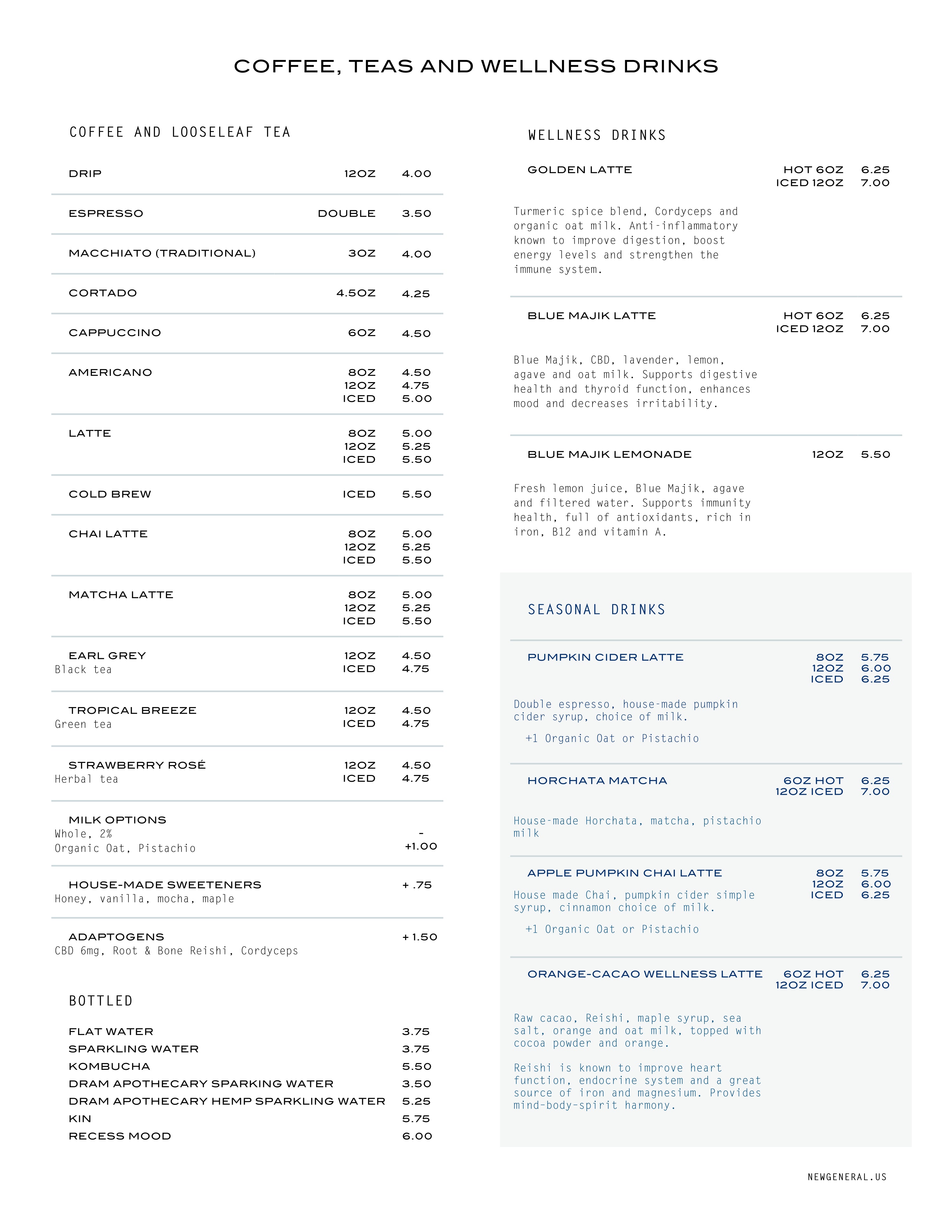 New General Menu, Page Two