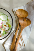 Teak Wooden Servers Set - Salad Spoon Fork